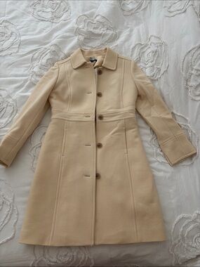 J.crew Cream Lady Wool-Blend Coat